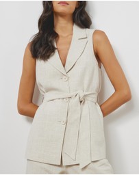 Atmos&Here - Kenna Sleeveless Linen Blend Vest