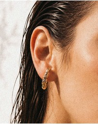 Haze & Glory - ICONIC EXCLUSIVE - Celestial Molten Hoop Earrings in Gold-Plated 925 Silver