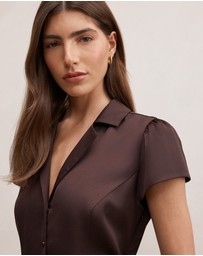 Forever New - Blair Satin Collared Mini Dress
