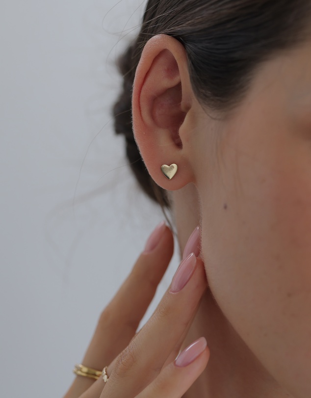 Elli Jewelry - Playful Heart Stud Earrings in Gold-Plated 925 Silver