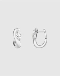 Rosefield - Marquise Wave Silver-Tone Hoop Earrings