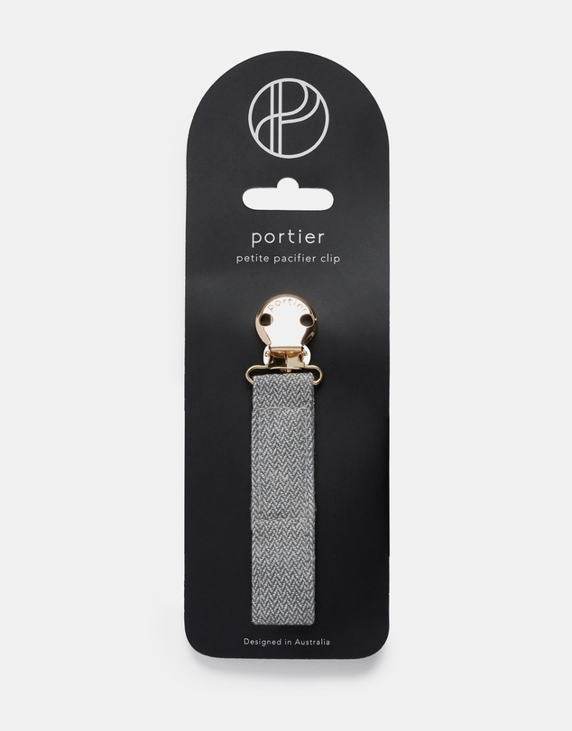 portier - Petite Pacifier Clip - Light Grey