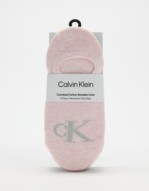 Calvin Klein - 3-Pack Monogram Flat Knit Liner Socks