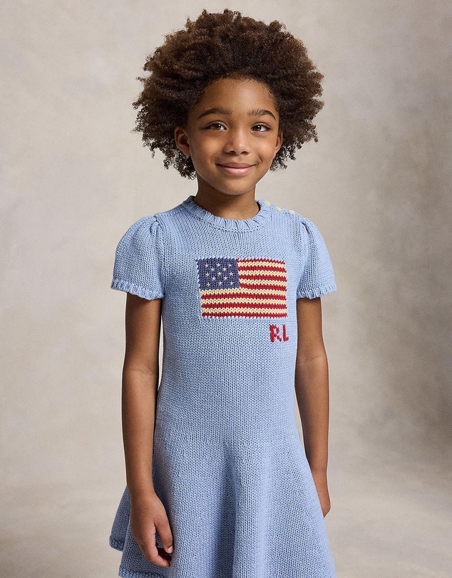 Polo Ralph Lauren - Flag-Intarsia Cotton Sweater Dress - Babies-Kids