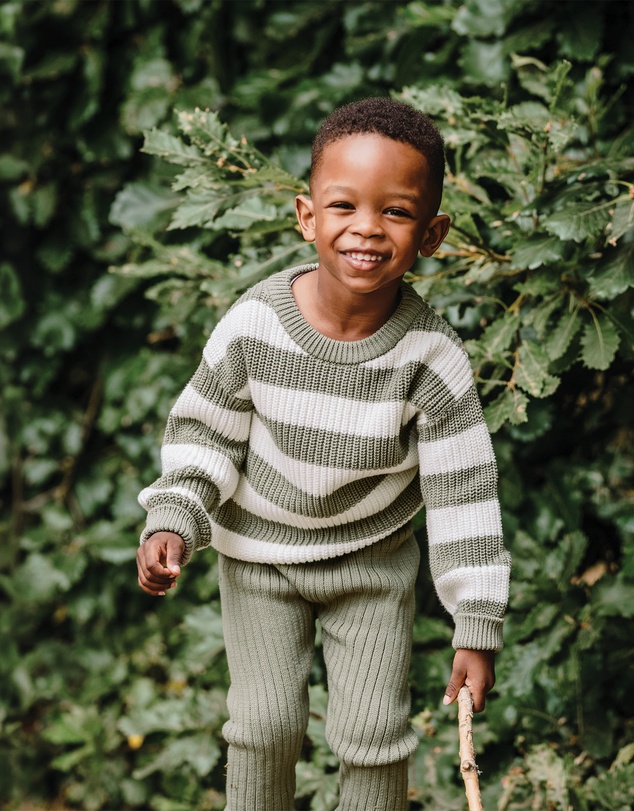 Kynd Baby - Knit Stripe Jumper in Olive Stripe