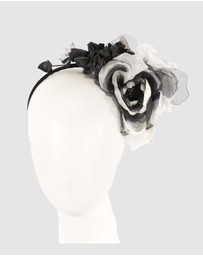 Max Alexander - Multi-Tone Black and White Flower Headband Fascinator
