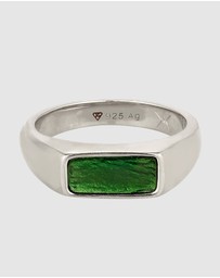 Kuzzoi - ICONIC EXCLUSIVE - Ring Male Signet Enamel 925 Sterling Silver