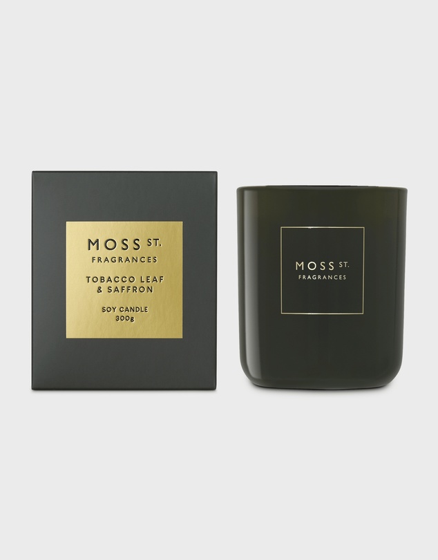 Moss St Fragrances - Tobacco Leaf & Saffron Soy Candle 300g
