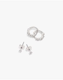 Country Road - Multi Stone Hoop Earring Pack Of 2