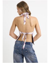 Insight - Clover Check Backless Top