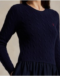 Polo Ralph Lauren - Cable-Knit Poplin Dress