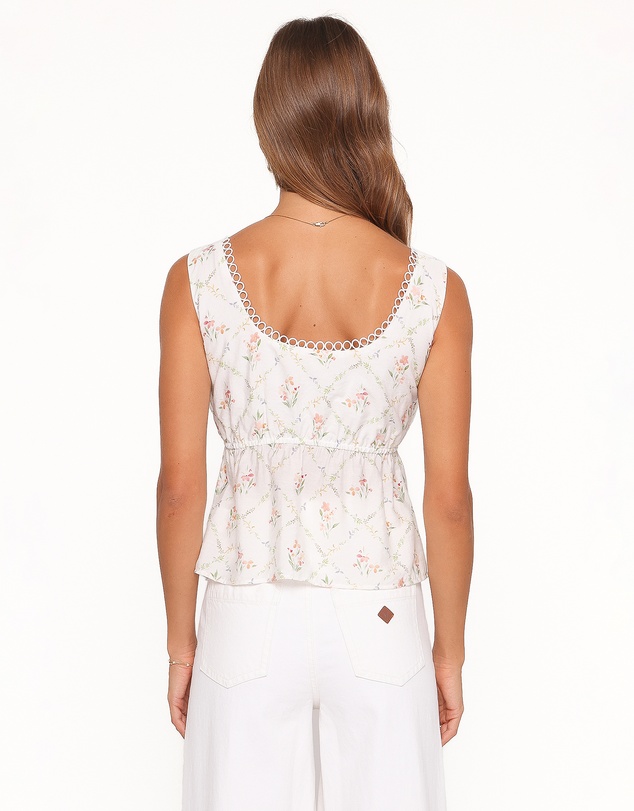 Petal & Pup - Gail Top - White Vintage Floral