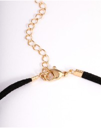 Lovisa - Large Red Puffy Heart Suede Cord Necklace