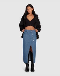 Belle & Bloom - Can't Forget You Denim Midi Skirt