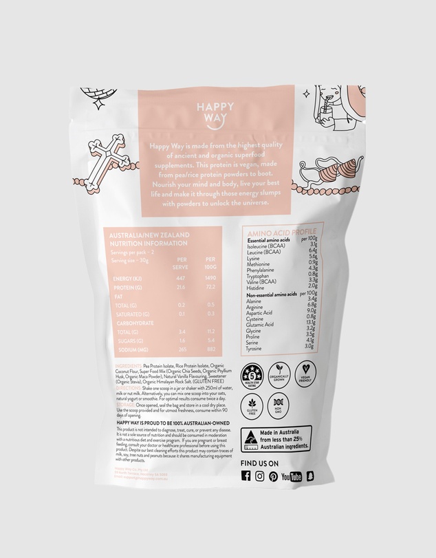 Happy Way - Like A Vegan Vanilla Protein Powder 6 Sample Packs