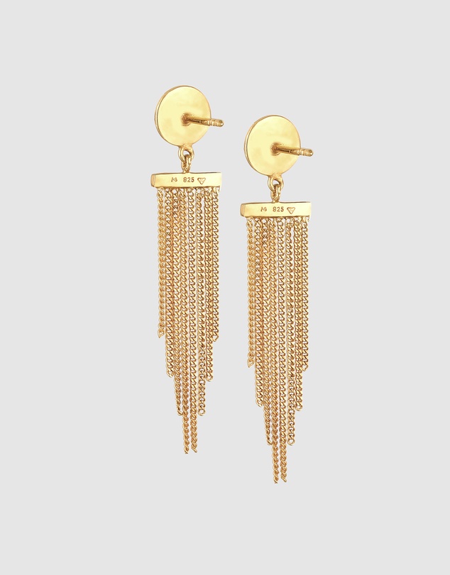 Elli Jewelry - Chain Stud Earrings in Gold-Plated 925 Silver