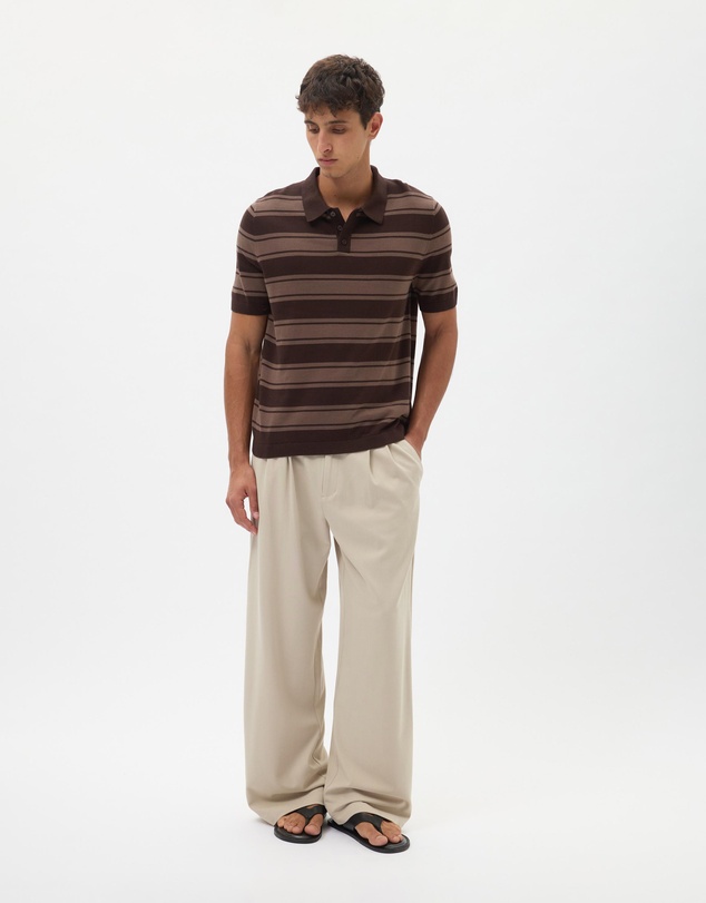 AERE - Cotton Stripe Knit Polo