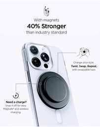 PopSockets - PopWallet+ MagSafe Softgoods Phone Wallet Card Holder+ Magnetic Adapter Ring