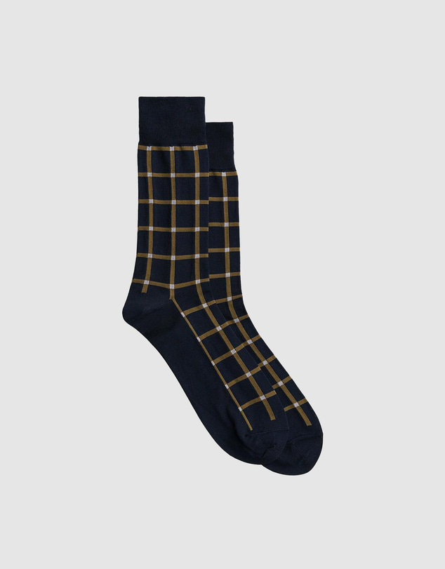 Trenery - Windowpane Check Crew Sock