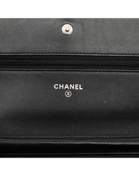 Pre-Loved by Azura Reborn - Pre-Loved CC Embossed Patent Camellia Wallet On Chain