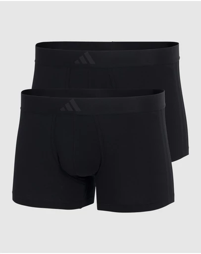 adidas Sportswear - 2 Pack Active Flex Cotton 3 Stripes Low Rise Trunk Underwear