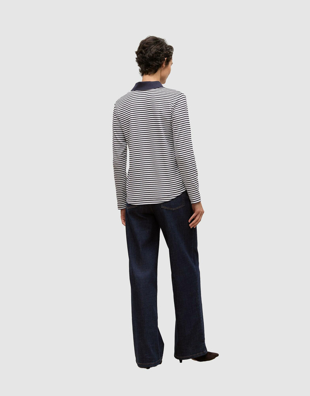Trenery - Cotton Stripe Button Detail Polo