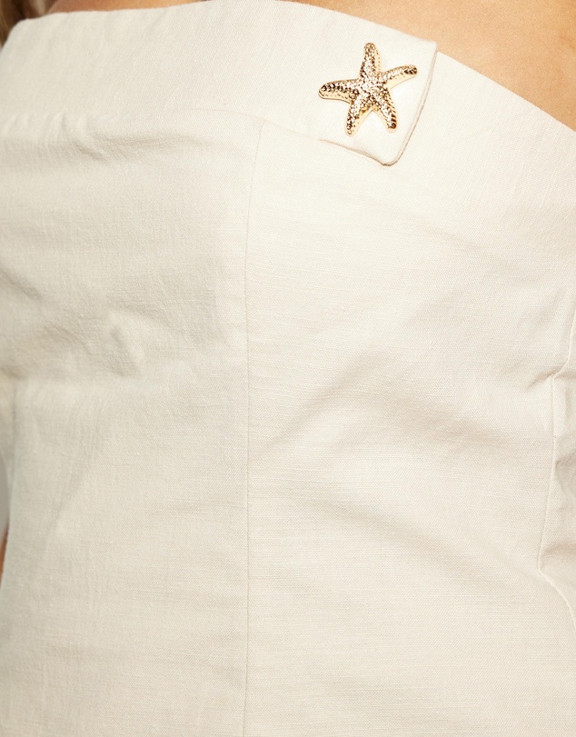 Dazie - Mirage Linen Blend Strapless Top