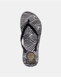 Vionic - Noosa Print Toe Post Sandal - Wave Black