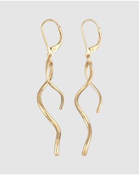 Elli Jewelry - Earrings Ear Hanger Spiral Wave Twisted in 925 Sterling Silver Gold Plated