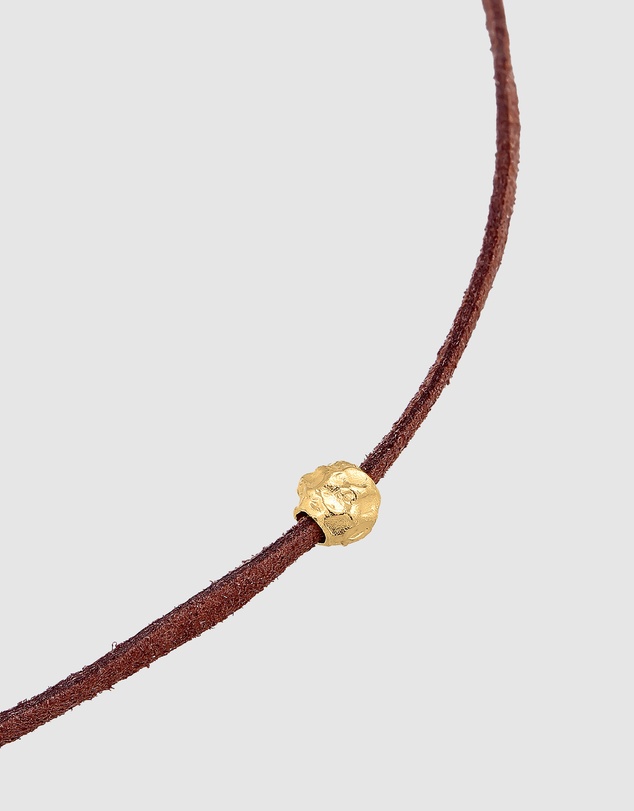 Elli Jewelry - Suede Choker Necklace in Gold-Plated 925 Silver