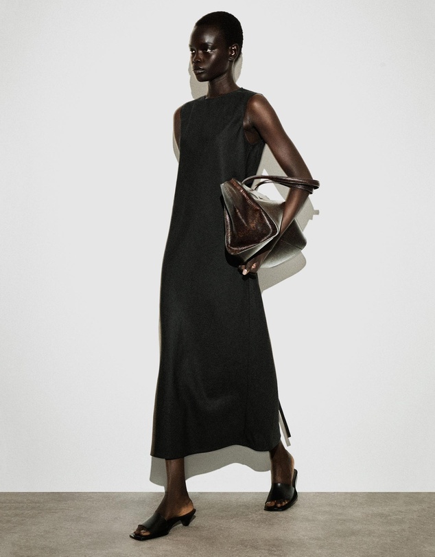 COS - Bias-Cut Linen-Blend Midi Dress
