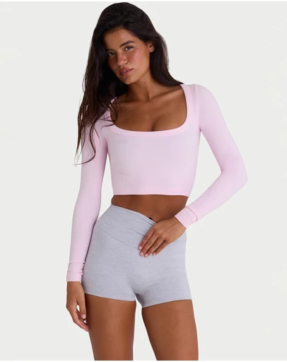 BO+TEE - Alumna Seamless Soft Rib Cut-Out Crop Top