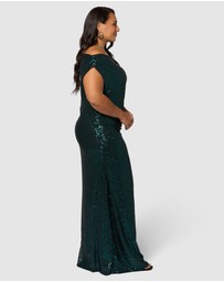 Pink Dusk by Curve Project - Platinum Nights Sequin Maxi Dress