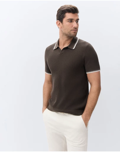 UNISON - Tipped Knit Polo