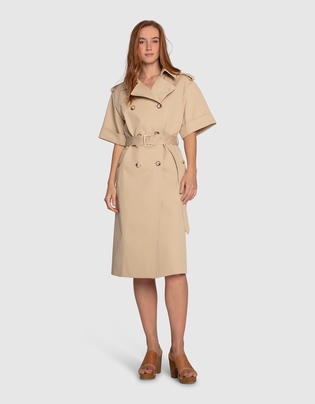 Belle & Bloom - Dust & Daring Short Sleeve Trench Style Dress