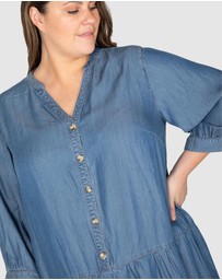 Love Your Wardrobe - Ruby Drop Waist Chambray Dress
