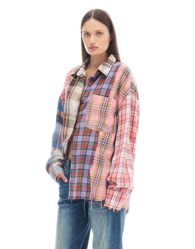 THE TALES - Patchwork Check Flannel Shirt