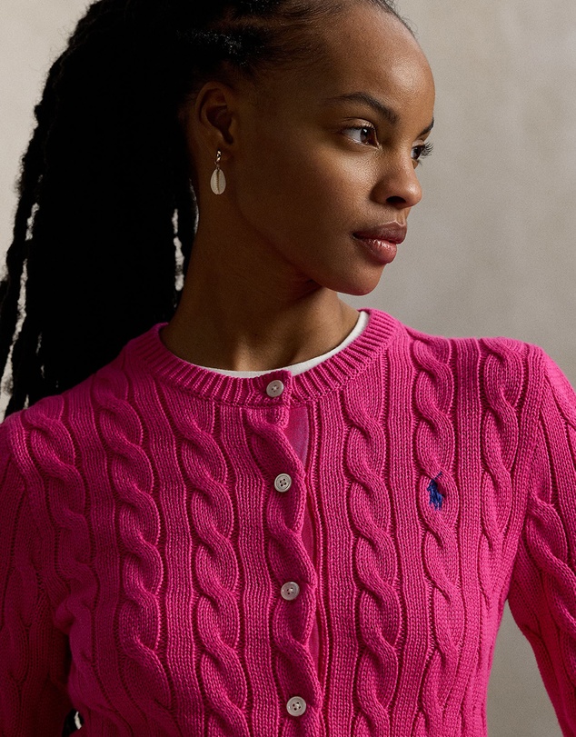 Polo Ralph Lauren - Cable-Knit Cotton Crewneck Cardigan - The ICONIC Exclusive
