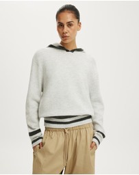 Cotton On - Sporty Stripe Hooded Knit