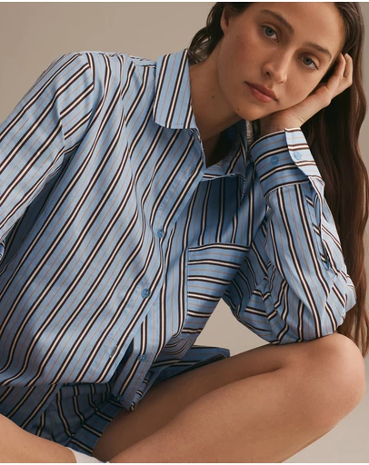 Resting - Soft Woven Cotton Jules Long Sleeve Shirt