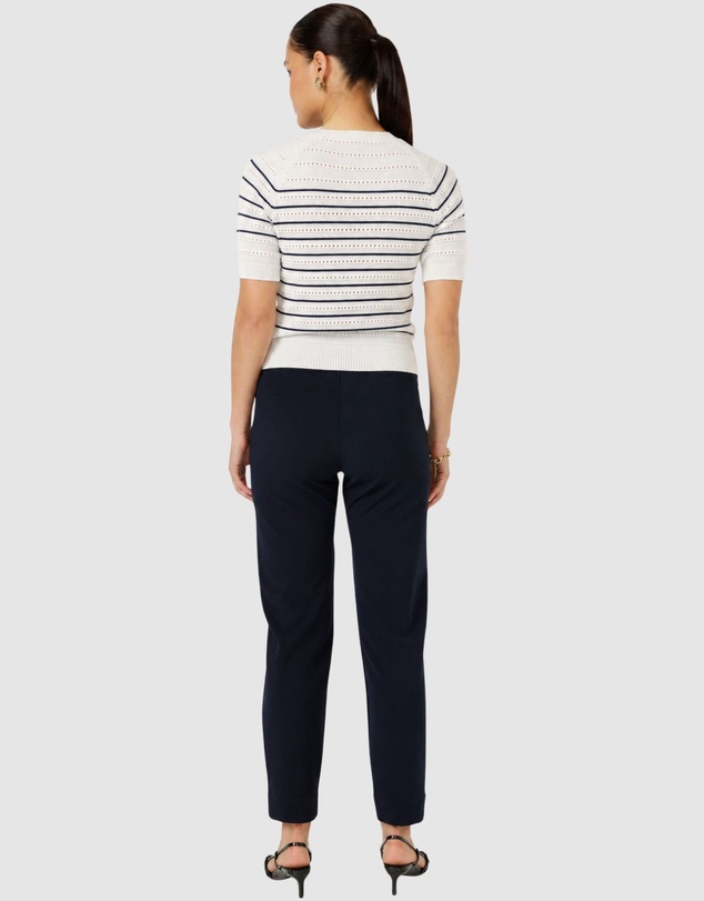 SACHA DRAKE - Eyelet Stripe Knit Top
