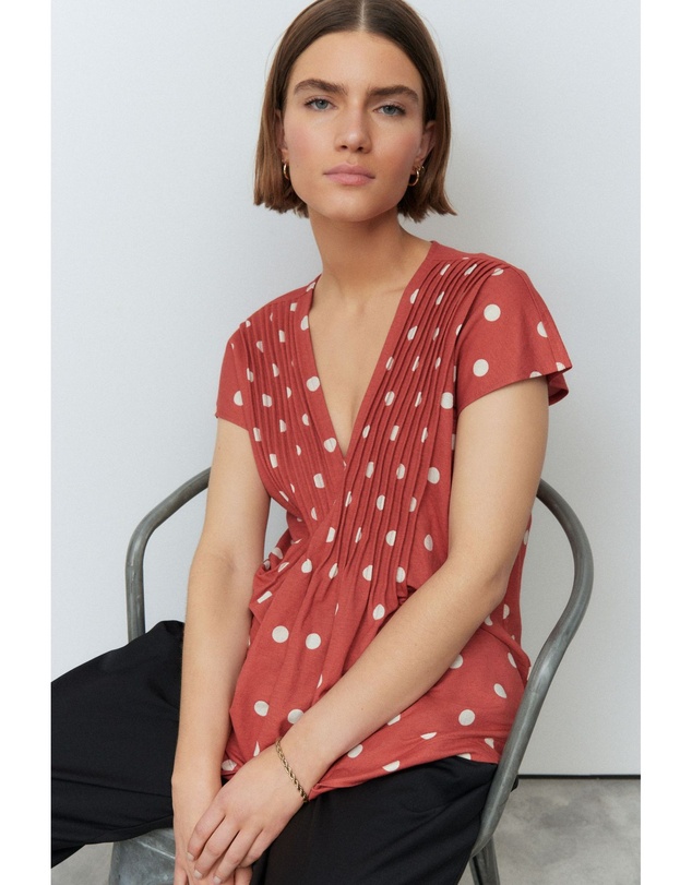 NEXT - Pintuck V-Neck Top