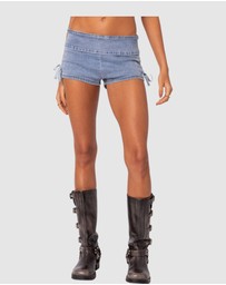 EDIKTED - Kenzy Micro Denim Shorts
