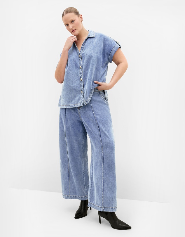 City Chic - Tilly Cotton Denim Shirt