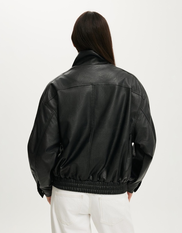 Cotton On - Theo Faux Leather Bomber