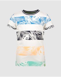 B.Nosy - Organic Palm Print Stripe Tee - Kids-Teens