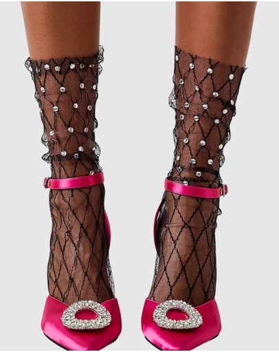 High Heel Jungle - Diamonds and Pearls Sheer Socks