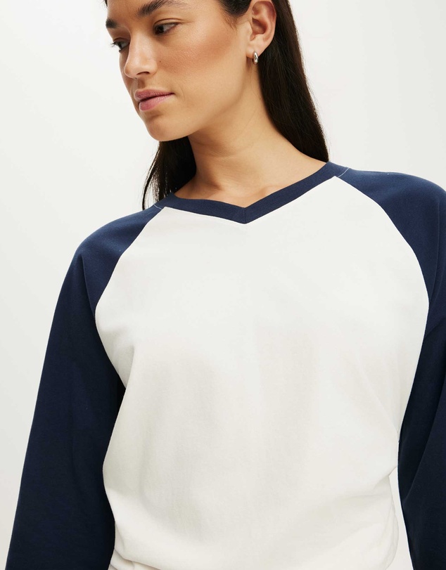 Cotton On Body Active - Active 3/4 Sleeve Graphic Raglan Tee