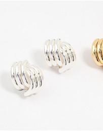 Lovisa - Mixed Metals Knotted Stud Earrings 2-Pack