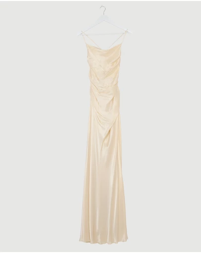 Revibe - Repaired Shona Joy La Lune Lace Back Maxi Dress - AU 8